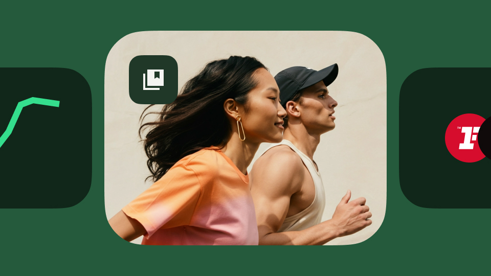 Two people jogging side by side against a neutral background, representing active investors building financial fitness through bonds and fixed income investing.