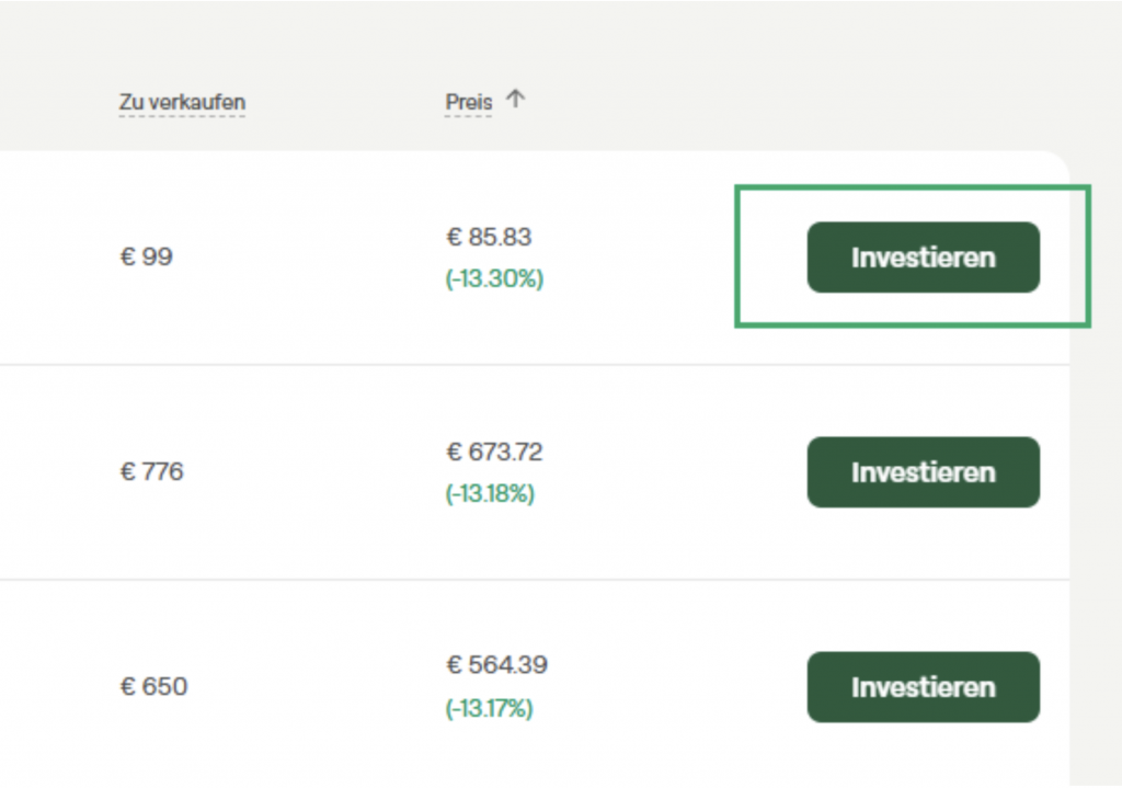 Haben Sie das passende Angebot gefunden, klicken Sie einfach auf “Investieren” um den Anleihenhandel abzuschließen.